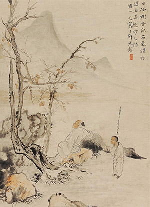 华嵒 《晴云荡影溪光白》
