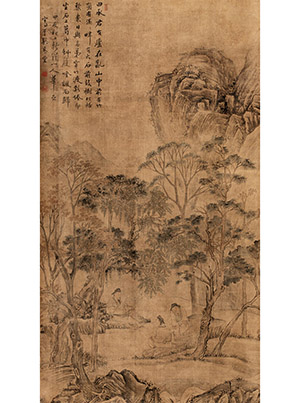华嵒 《秋林讽吟图》
