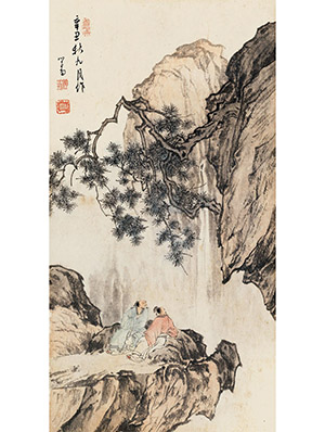 溥儒 《观瀑图》