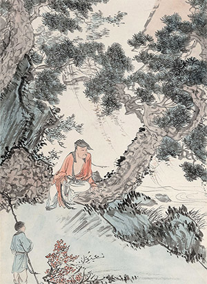 溥儒 《静听松风》