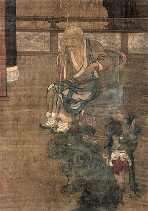 李嵩 《驯狮罗汉》