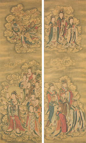 金礼嬴 《群仙》对屏