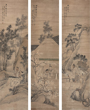 沙馥 《高士》四条屏
