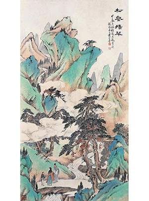 黄山寿 《松壑携琴》
