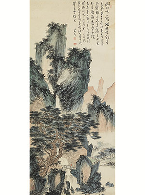 溥儒 《涧水疏林》