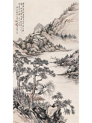 胡汀鹭 《松湖远帆》