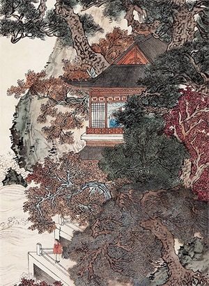 溥儒 《听泉图》