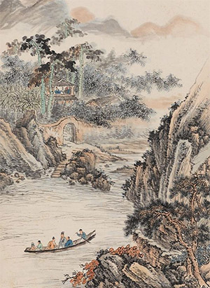 金梦石 《竹梧秋落》