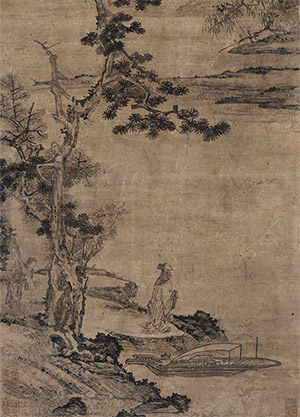 李在 《载酒归湖图》