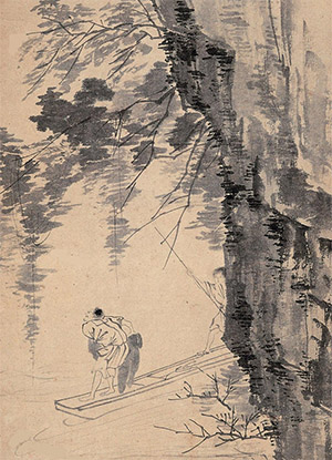 溥儒 《渔舟出浦深》