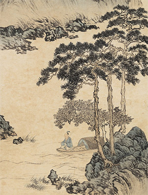 溥儒 《江云素练》