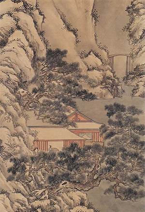 溥儒 《冬山读书图》