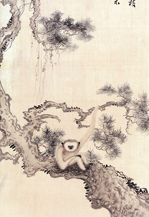 溥儒 《松猿图》