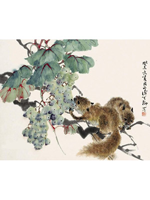 柳滨 《松鼠葡萄》