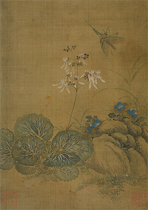 钱选 《草花蚱蜢》