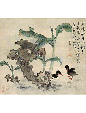 溥儒 《乳鸭初临水》