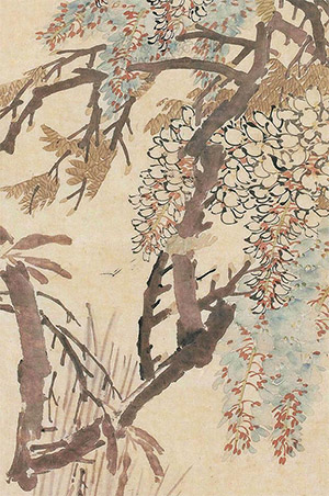 任伯年 《紫藤栖莺》