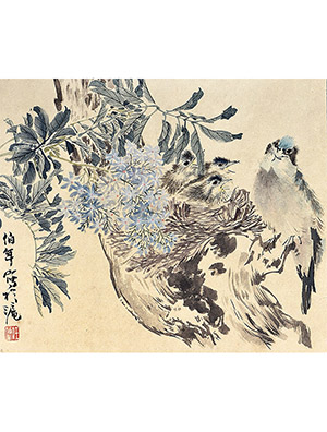 任伯年 《喂食图》
