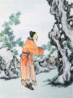 潘振镛 《米芾拜石图》