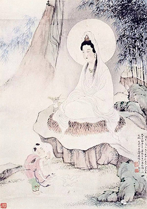 刘松年 《童子拜观音》