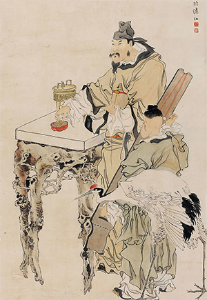 任伯年 《焚香抚琴》