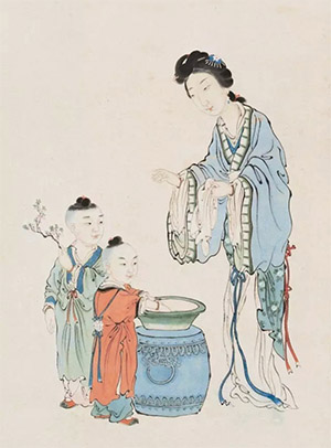 潘振镛 《桃花和雪》