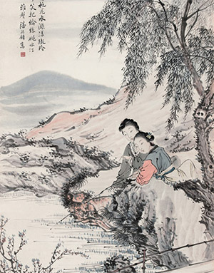 潘振镛 《柳眼初舒一色青》