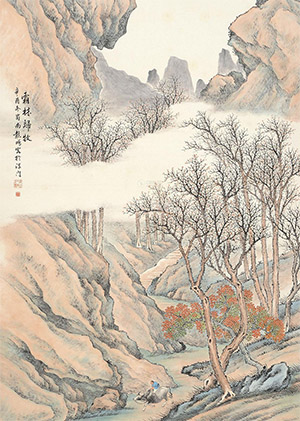 彭暘 《霜林归牧》