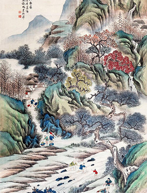 彭暘 《秋江涉水图》