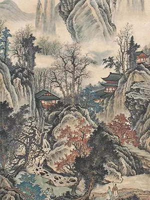 彭暘 《秋山幽居图》