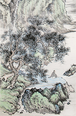 顾沄 《林木荫森锁翠烟》