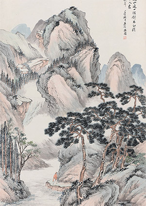 顾沄 《云抱孤村远》