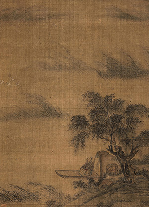 钱贡 《芦塘泊舟图》
