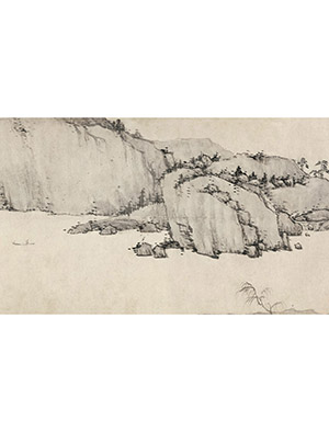 弘仁 《墨笔山水》长卷