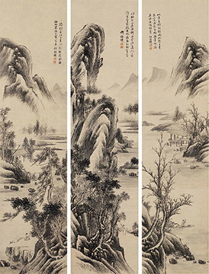 何维朴 《山水》四条屏