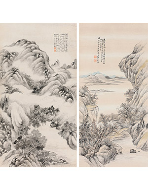何维朴 《四季山水》四条屏