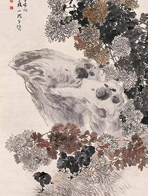 任伯年 《菊石图》