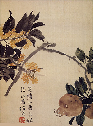 任伯年 《石榴桂花》