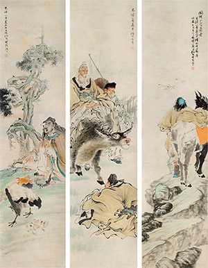任伯年 《人物故事》四条屏