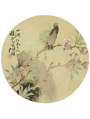 任伯年 《桃花小鸟》