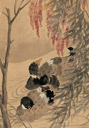 任熊 《柳鸭图》
