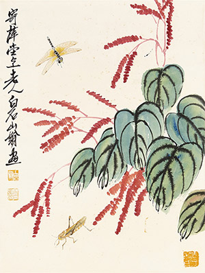 齐白石 《红蓼秋虫图》