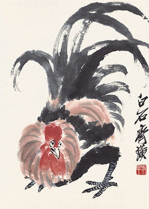 齐白石 《鸡公图》