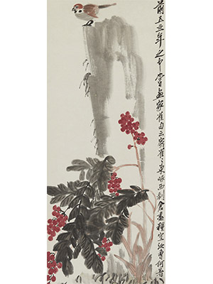 齐白石 《家雀啄剥》