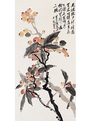 齐白石 《枇杷三枝》
