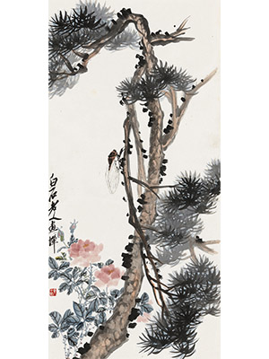 陈半丁 齐白石 《松蝉图》