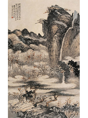 邵逸轩 《秋岭飞瀑》