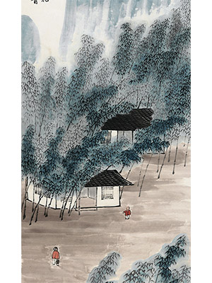 齐白石 《村塾晚归》