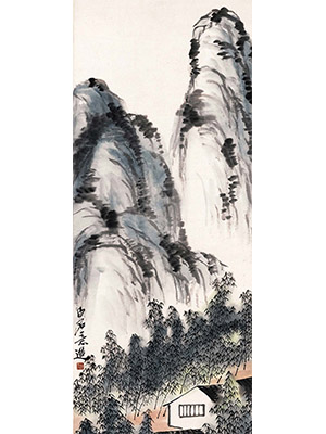 齐白石 《秀峰竹居图》