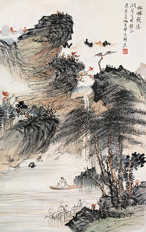 邵逸轩 《松潭观瀑》